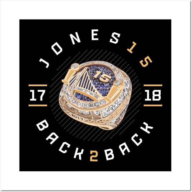 Damian Jones 15 Back 2 Back Championship Ring 2017-18 Wall Art by teeleoshirts